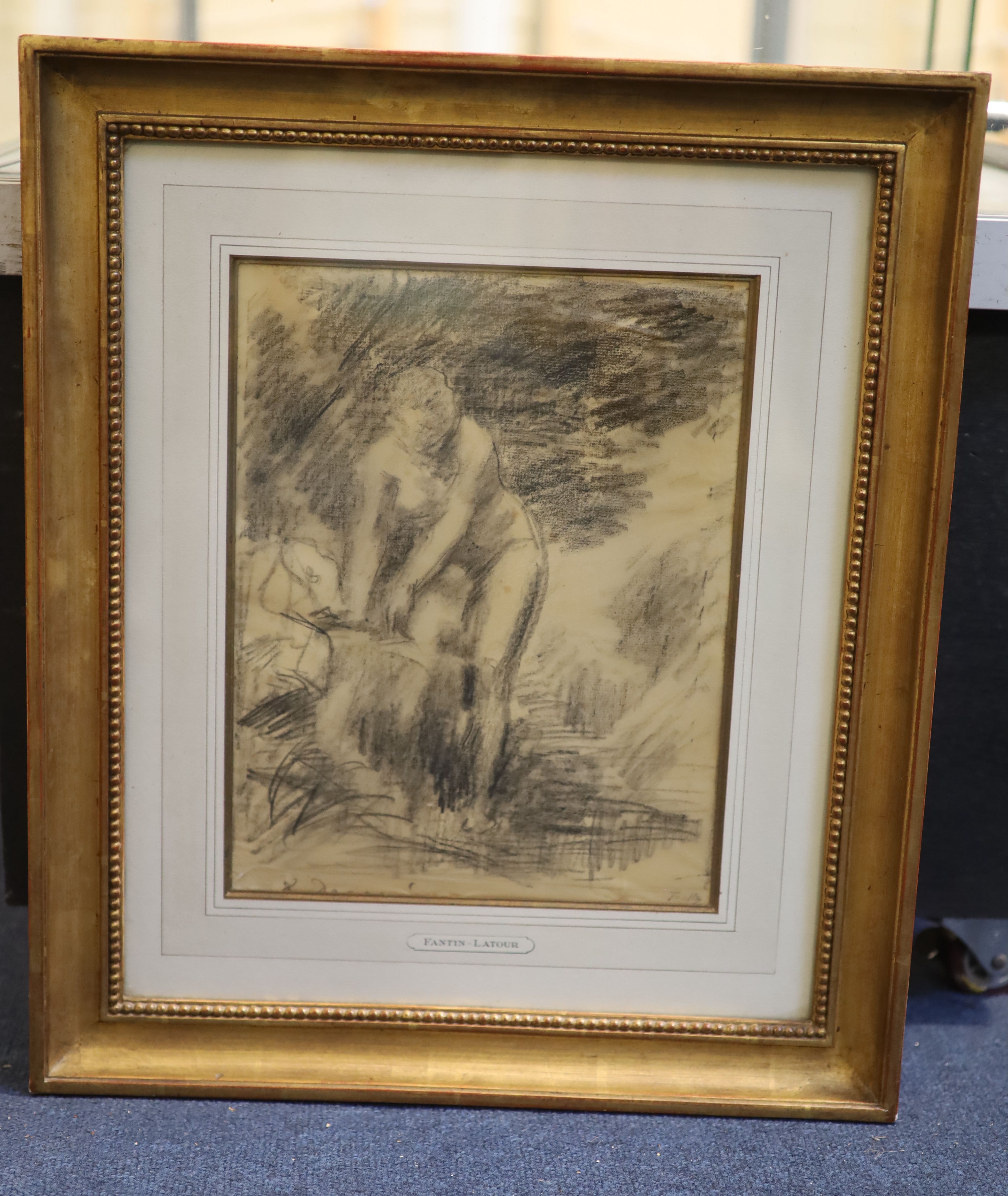 Henri-Theodore Fantin-Latour (1836-1904) The Bather 11.5 x 9in.